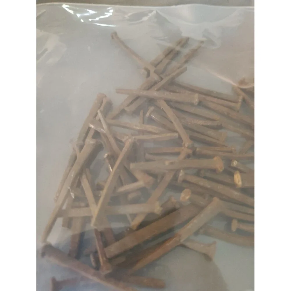 90 Antique Square Cut Coffin Nails Rusty Patina Primitive Used Old Building